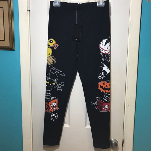 Hot Topic Pants - NWT Nightmare Before Christmas Hot Topic Black Toy Fun Leggings NEW NBC Medium M